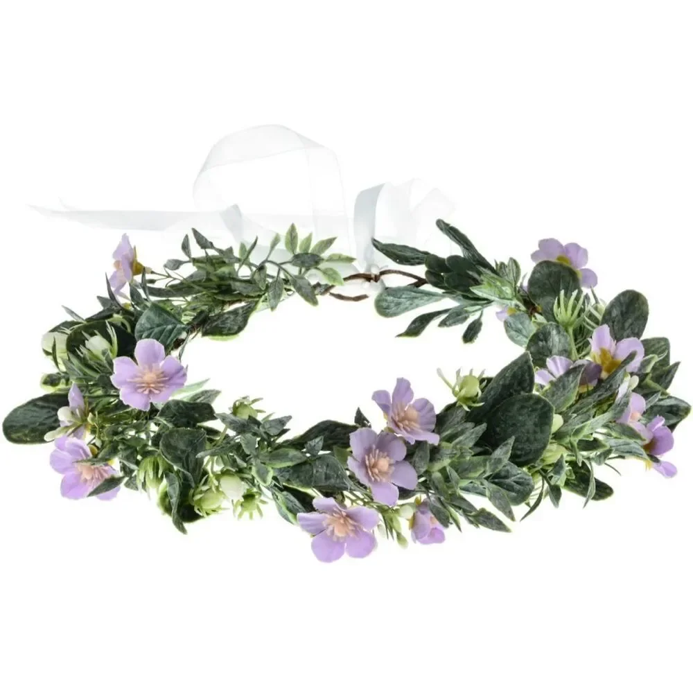 NEW Floral Crown Garland Headpiece Flower Girl Eucalyptus Halo Wedding Photo